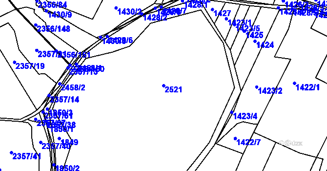 Parcela st. 2521 v KÚ Kunratice, Katastrální mapa
