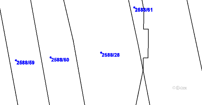Parcela st. 2588/28 v KÚ Kunratice, Katastrální mapa