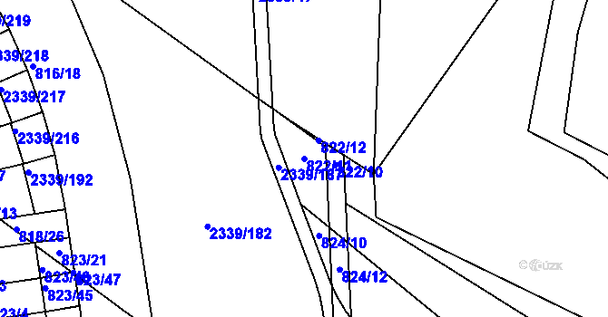 Parcela st. 822/11 v KÚ Kunratice, Katastrální mapa