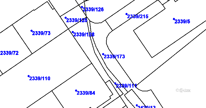 Parcela st. 2339/173 v KÚ Kunratice, Katastrální mapa