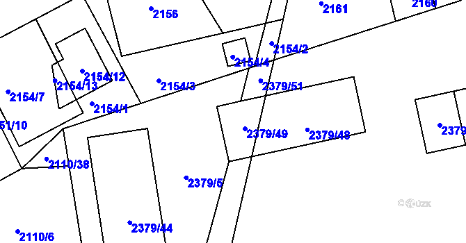 Parcela st. 2379/50 v KÚ Kunratice, Katastrální mapa