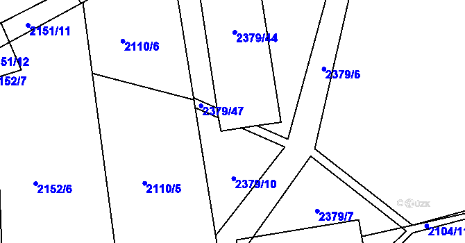 Parcela st. 2379/45 v KÚ Kunratice, Katastrální mapa