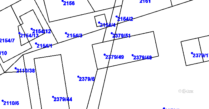 Parcela st. 2379/49 v KÚ Kunratice, Katastrální mapa