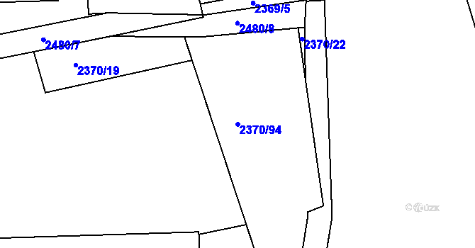 Parcela st. 2370/94 v KÚ Kunratice, Katastrální mapa