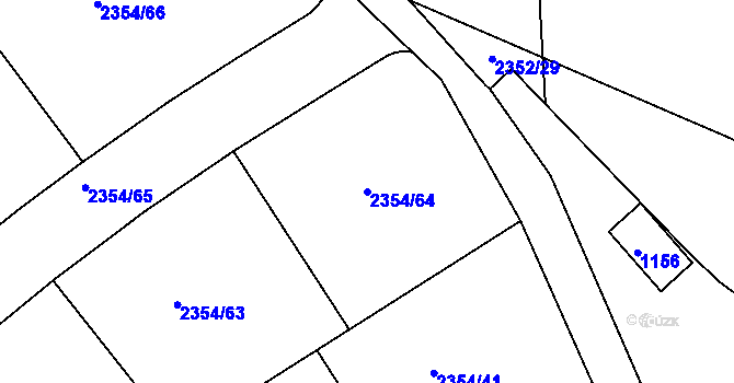Parcela st. 2354/64 v KÚ Kunratice, Katastrální mapa