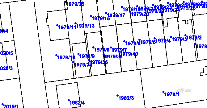 Parcela st. 1979/38 v KÚ Kunratice, Katastrální mapa