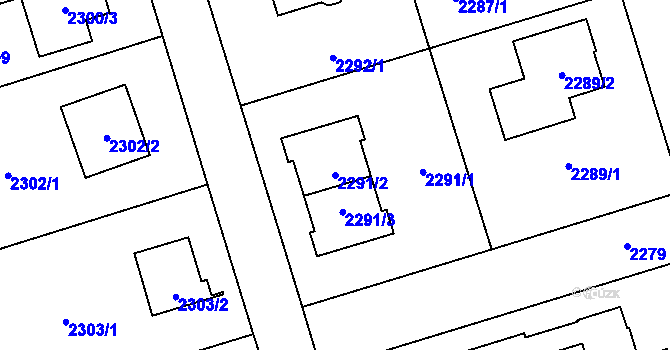Parcela st. 2291/2 v KÚ Kunratice, Katastrální mapa