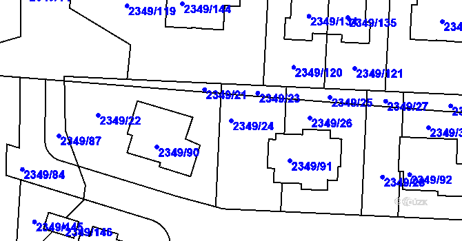 Parcela st. 2349/24 v KÚ Kunratice, Katastrální mapa