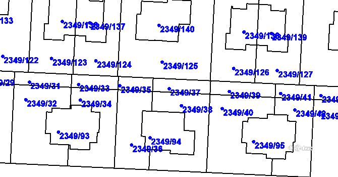 Parcela st. 2349/37 v KÚ Kunratice, Katastrální mapa