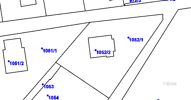 Parcela st. 1052/2 v KÚ Kunratice, Katastrální mapa