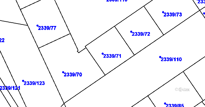 Parcela st. 2339/71 v KÚ Kunratice, Katastrální mapa