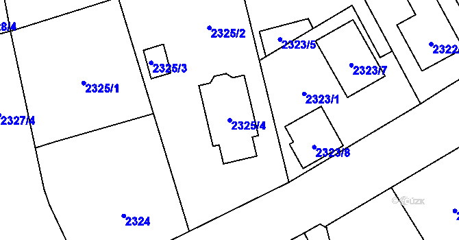 Parcela st. 2325/4 v KÚ Kunratice, Katastrální mapa