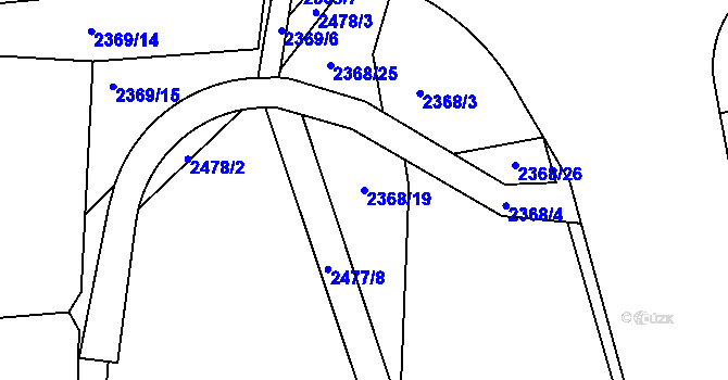 Parcela st. 2368/19 v KÚ Kunratice, Katastrální mapa