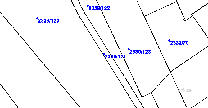 Parcela st. 2339/121 v KÚ Kunratice, Katastrální mapa