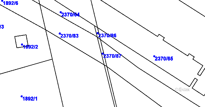 Parcela st. 2370/87 v KÚ Kunratice, Katastrální mapa