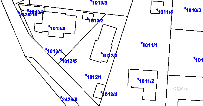 Parcela st. 1012/3 v KÚ Kunratice, Katastrální mapa