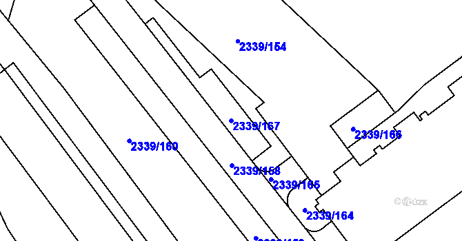 Parcela st. 2339/167 v KÚ Kunratice, Katastrální mapa