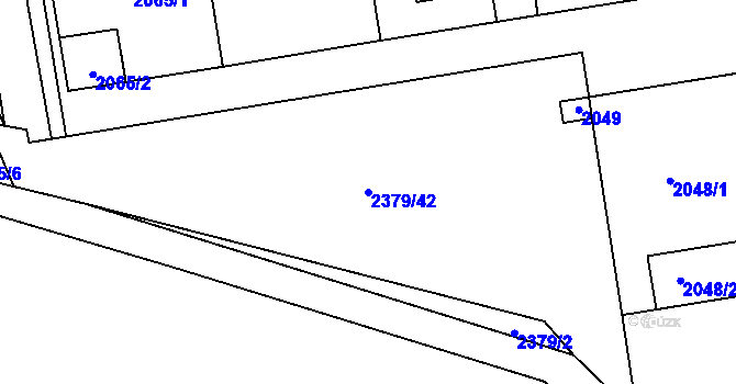 Parcela st. 2379/42 v KÚ Kunratice, Katastrální mapa