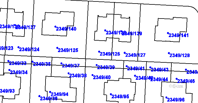 Parcela st. 2349/126 v KÚ Kunratice, Katastrální mapa