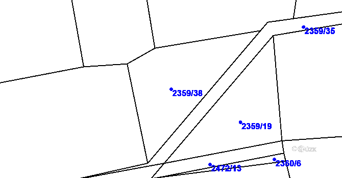 Parcela st. 2359/38 v KÚ Kunratice, Katastrální mapa