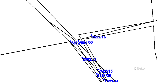 Parcela st. 2361/22 v KÚ Kunratice, Katastrální mapa