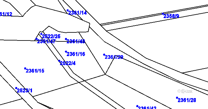 Parcela st. 2361/29 v KÚ Kunratice, Katastrální mapa