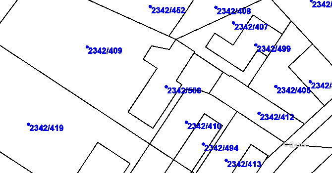 Parcela st. 2342/508 v KÚ Kunratice, Katastrální mapa