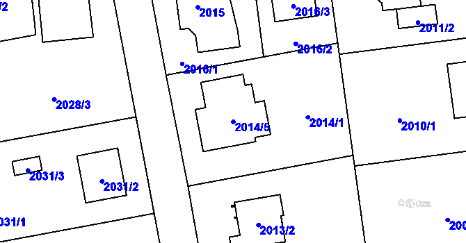 Parcela st. 2014/5 v KÚ Kunratice, Katastrální mapa