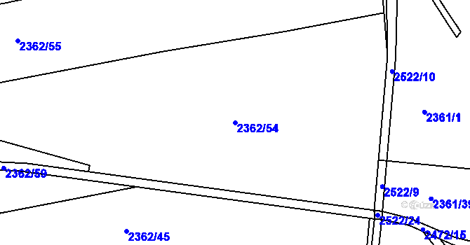 Parcela st. 2362/54 v KÚ Kunratice, Katastrální mapa