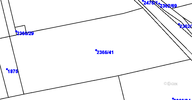 Parcela st. 2366/41 v KÚ Kunratice, Katastrální mapa