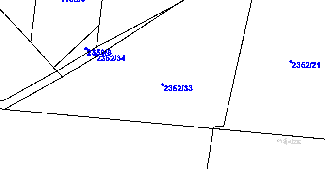 Parcela st. 2352/33 v KÚ Kunratice, Katastrální mapa
