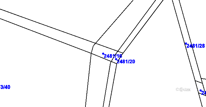 Parcela st. 2481/16 v KÚ Kunratice, Katastrální mapa