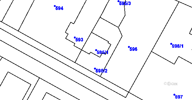 Parcela st. 595/1 v KÚ Kunratice, Katastrální mapa