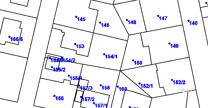 Parcela st. 154/1 v KÚ Libuš, Katastrální mapa