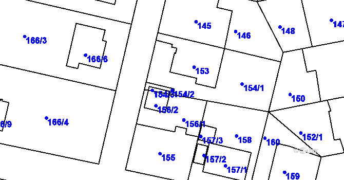 Parcela st. 154/2 v KÚ Libuš, Katastrální mapa