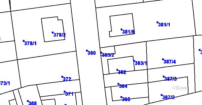 Parcela st. 383/2 v KÚ Libuš, Katastrální mapa