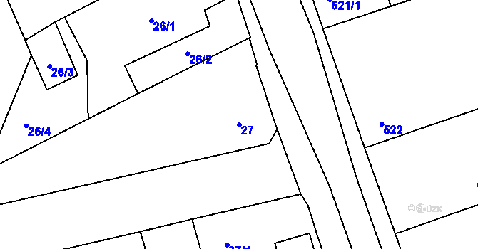 Parcela st. 27 v KÚ Libuš, Katastrální mapa