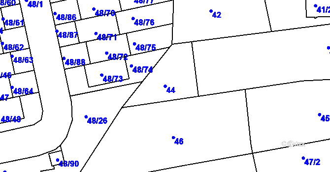 Parcela st. 44 v KÚ Libuš, Katastrální mapa
