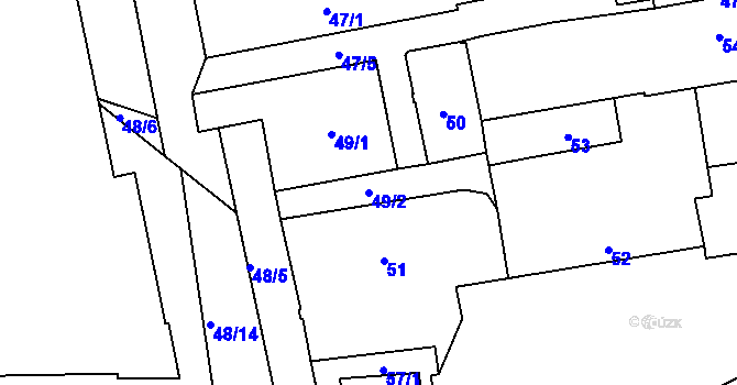 Parcela st. 49/2 v KÚ Libuš, Katastrální mapa