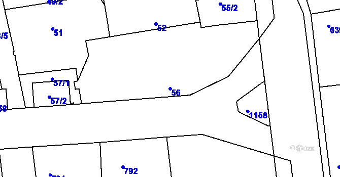Parcela st. 56 v KÚ Libuš, Katastrální mapa