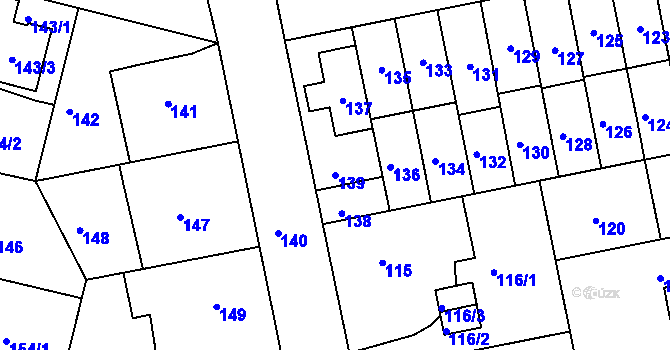 Parcela st. 139 v KÚ Libuš, Katastrální mapa