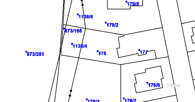 Parcela st. 178 v KÚ Libuš, Katastrální mapa
