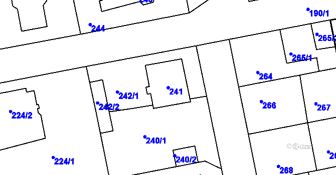 Parcela st. 241 v KÚ Libuš, Katastrální mapa