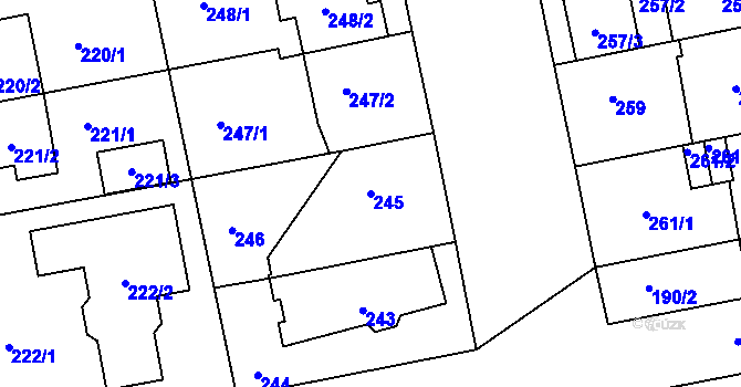 Parcela st. 245 v KÚ Libuš, Katastrální mapa