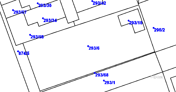 Parcela st. 293/6 v KÚ Libuš, Katastrální mapa