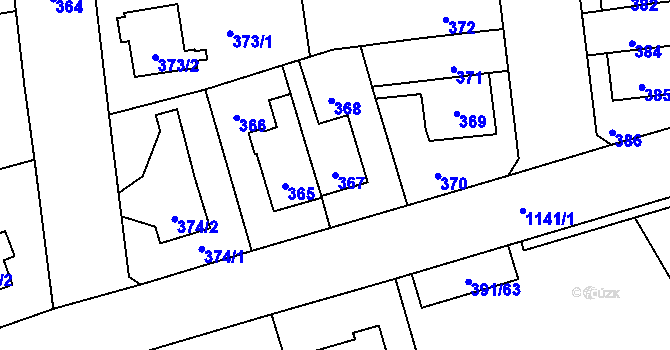 Parcela st. 367 v KÚ Libuš, Katastrální mapa