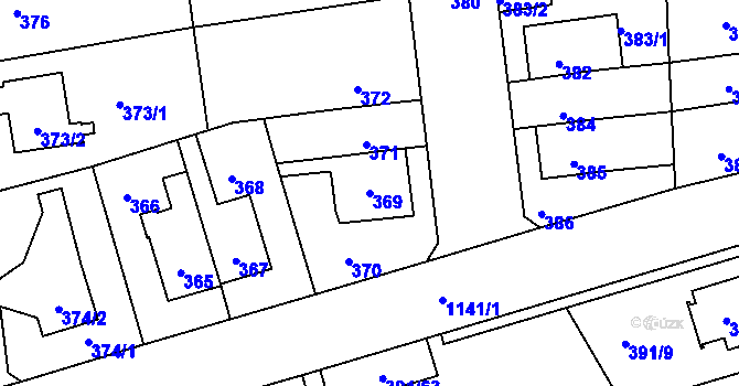 Parcela st. 369 v KÚ Libuš, Katastrální mapa