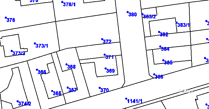Parcela st. 371 v KÚ Libuš, Katastrální mapa