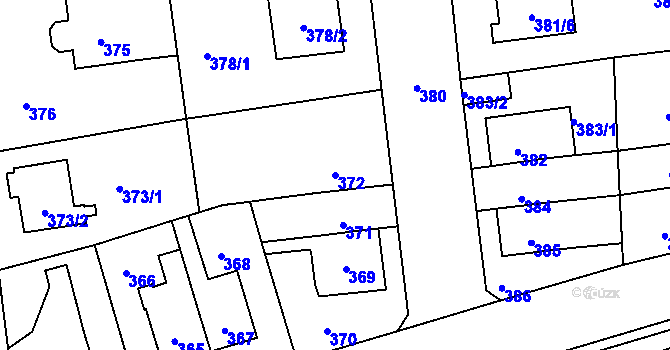 Parcela st. 372 v KÚ Libuš, Katastrální mapa