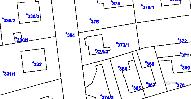 Parcela st. 373/2 v KÚ Libuš, Katastrální mapa